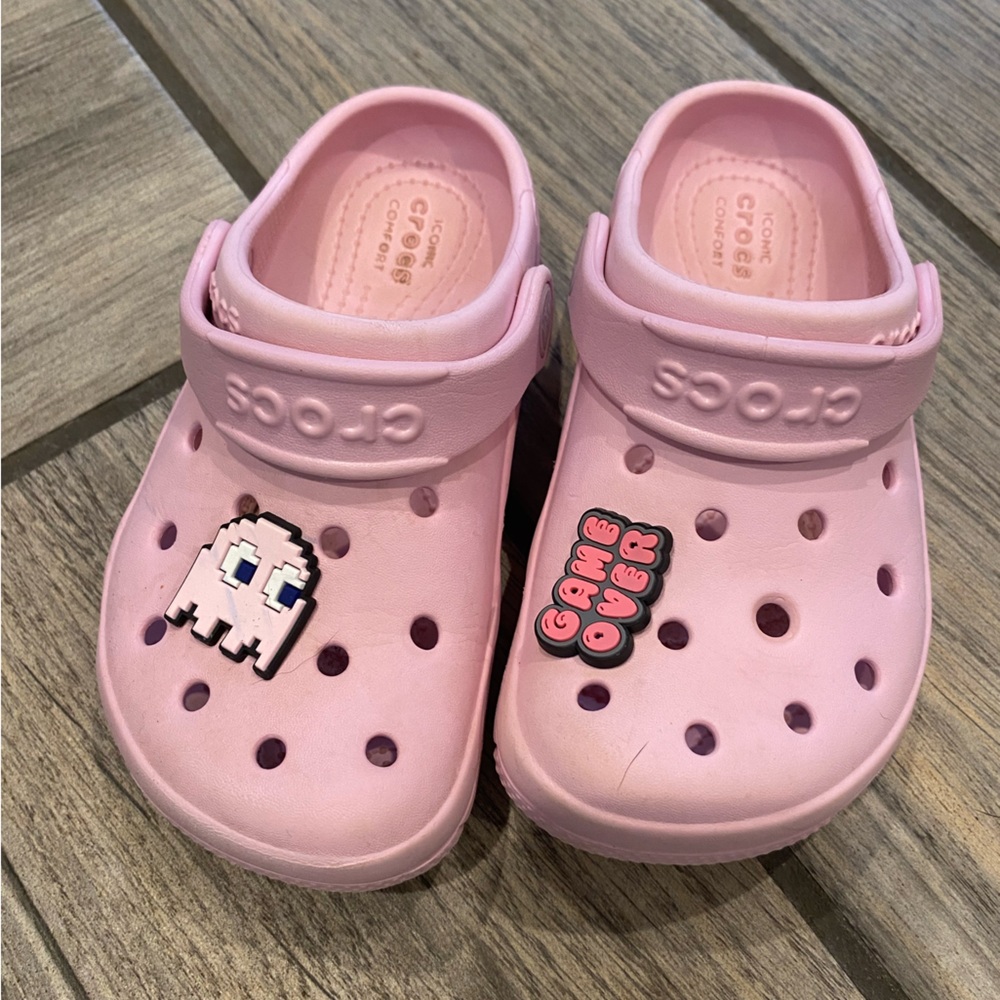 Pastel pink crocs size 10c